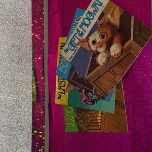 1984 Gremlins Story Books 1-3 and 5 with Record, No Scratches on record